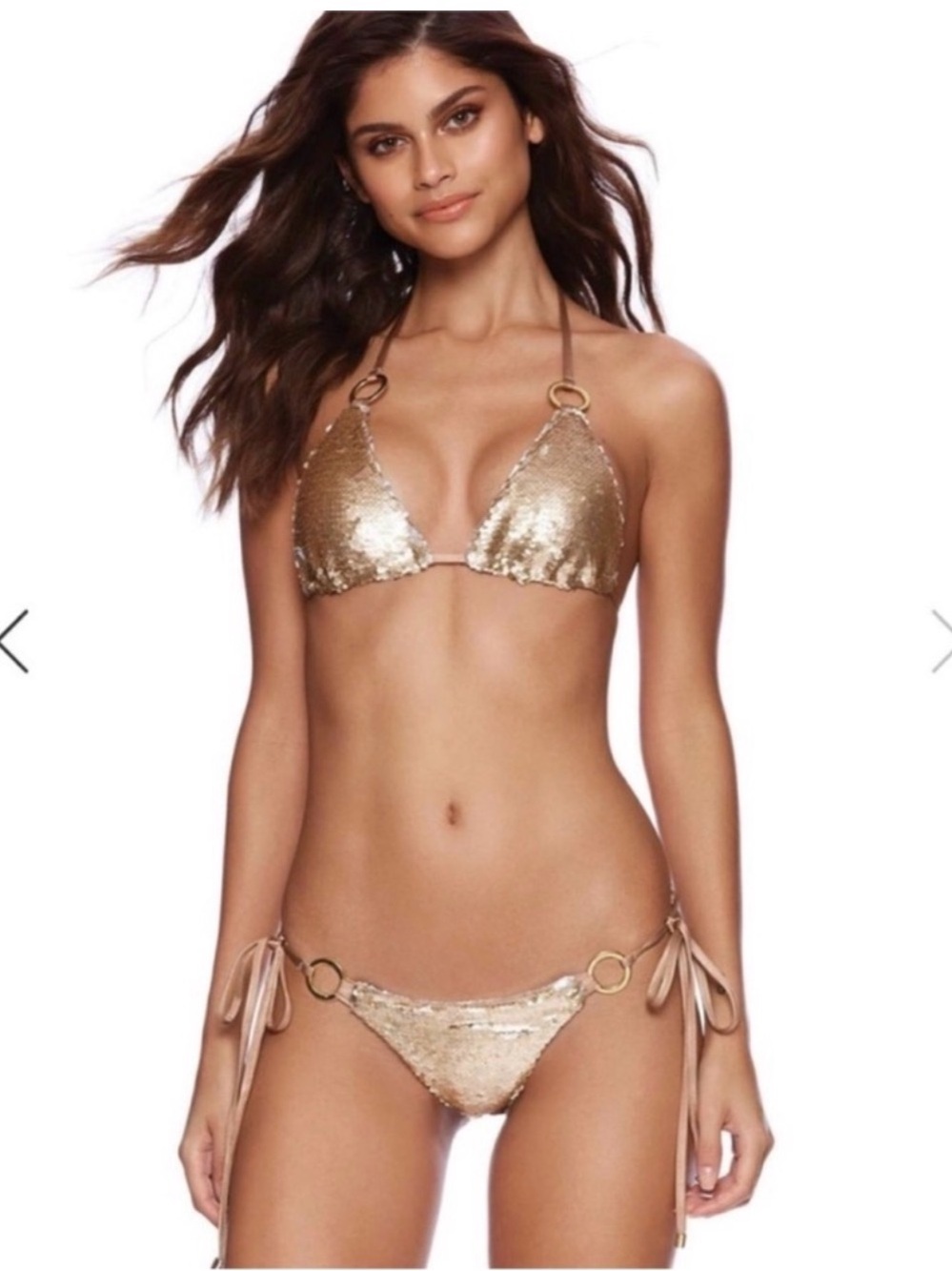 ✨Beach Bunny "Siren's Song" Gold Sequin Bikini Top ✨